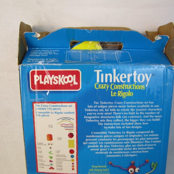 Tinkertoy Playskool 1994 Vintage Tinker Toys Crazy Construction - Used -Complete - Picture 5 of 8